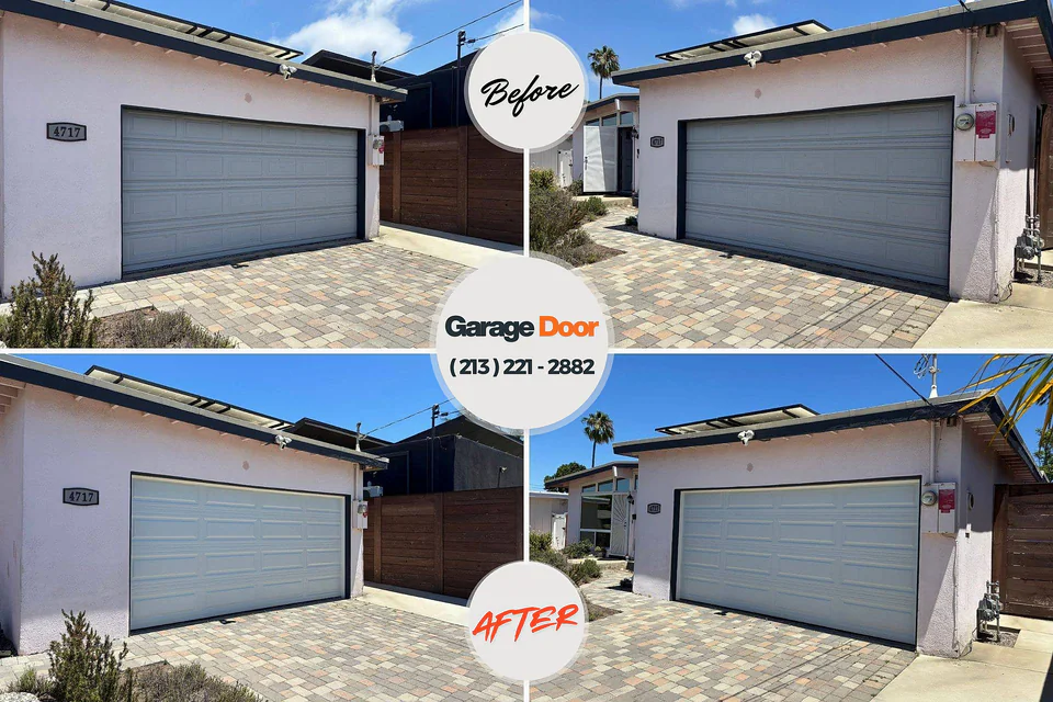Before and after: garage door repair Ilwaco, WA